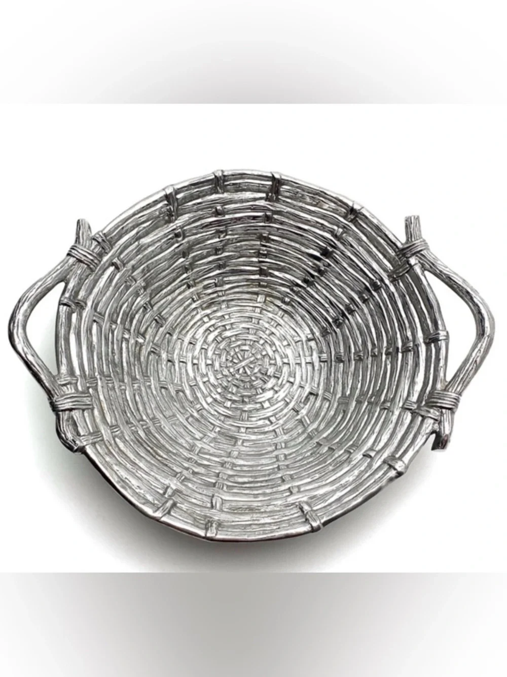 Mariposa Basket Serveware Woven Large Bowl Cast Aluminum
